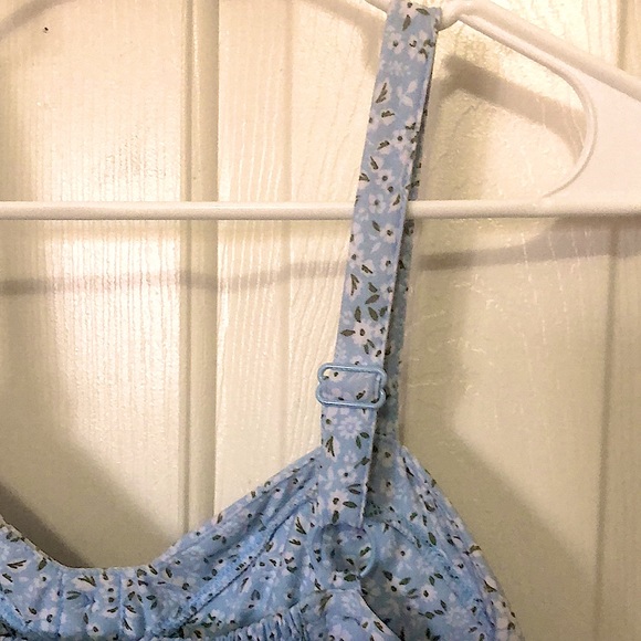 LILLY’S: Great Blue w/Floral Pattern-Summer Mini Dress. Size Large (11/13). - Picture 4 of 4